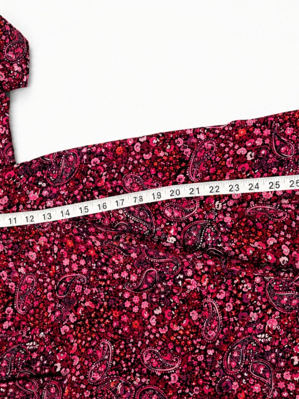 Torrid Harper Floral Paisley Blouse Pink Purple Roll Tab Sleeve Size 2 - Picture 5 of 6